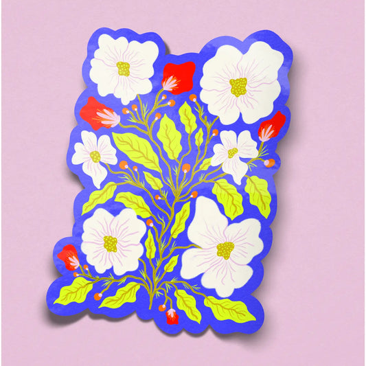 Sticker - Electric Blue Blooms