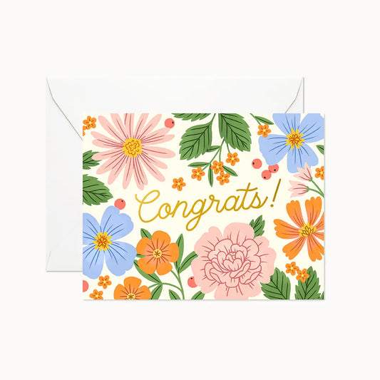 Card: Congrats - Pink and Orange