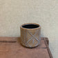 Ceramic Pot - Ochre Blue Glaze Quilt