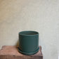 Ceramic Pot – Green with Saucer 9”