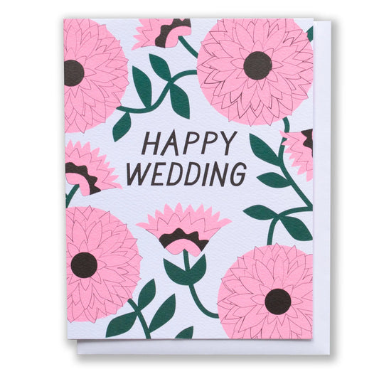 Card: Pink Zinnia Wedding